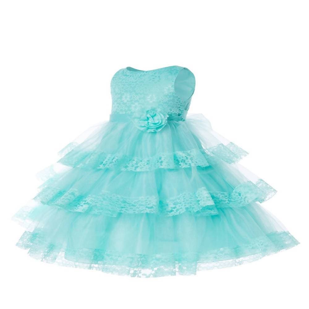 Asmaani Baby Girl's Blue Colour Satin A-Line Maxi Full Length Dress (AS-DRESS_22114) - Grab2buy