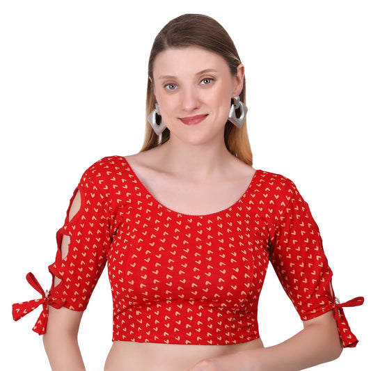 Vamika Hosiery Red Half Sleeves Blouse