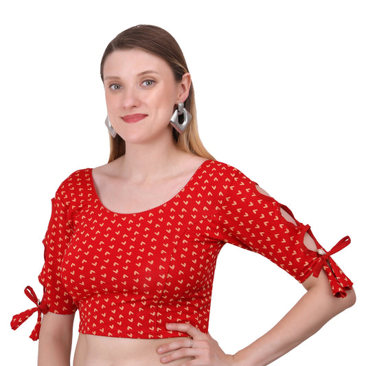 Vamika Hosiery Red Half Sleeves Blouse
