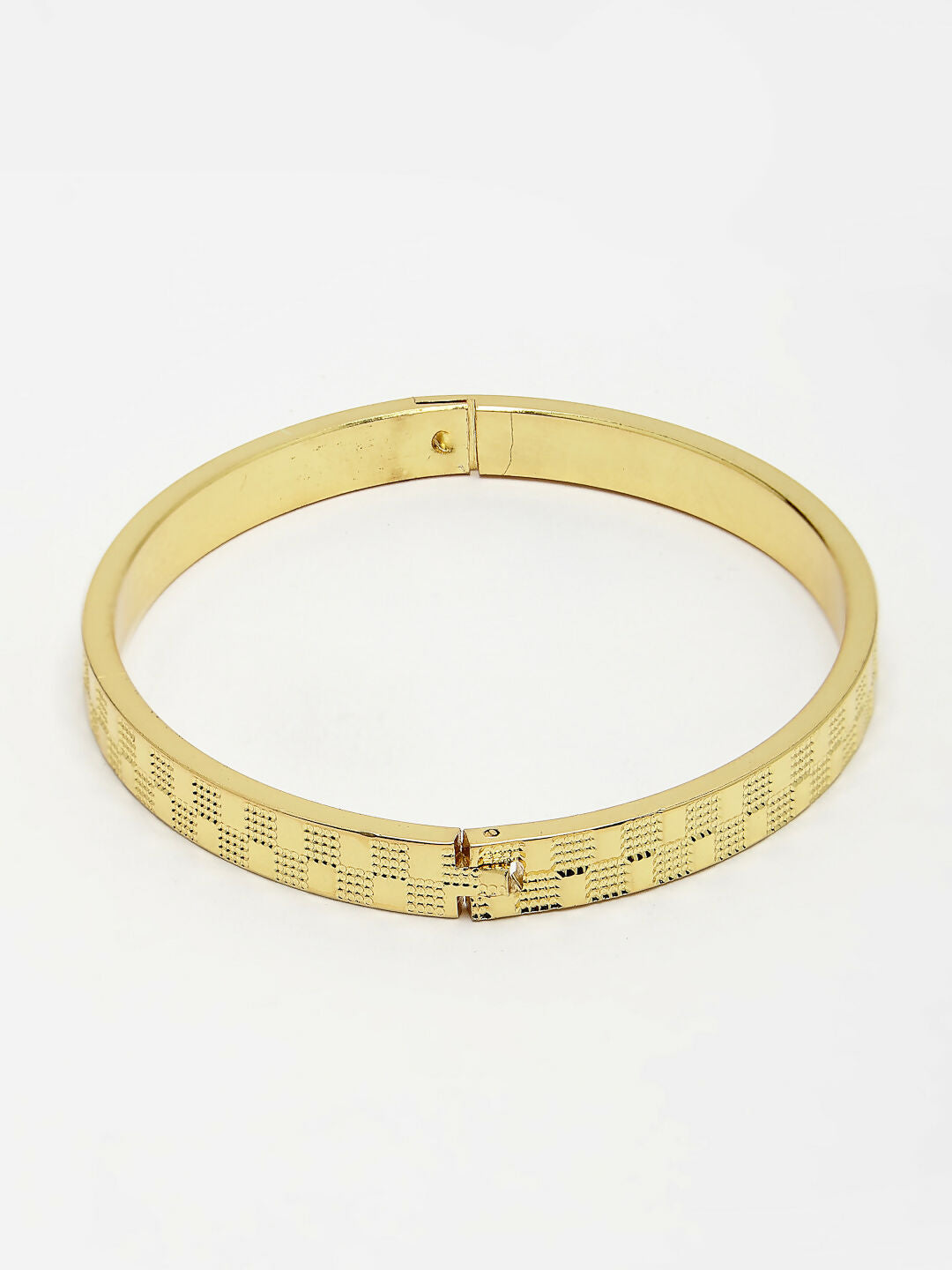 NVR Men's Set of 2 Gold & Black Rhodium-Plated Stainless Steel Kada Bracelet