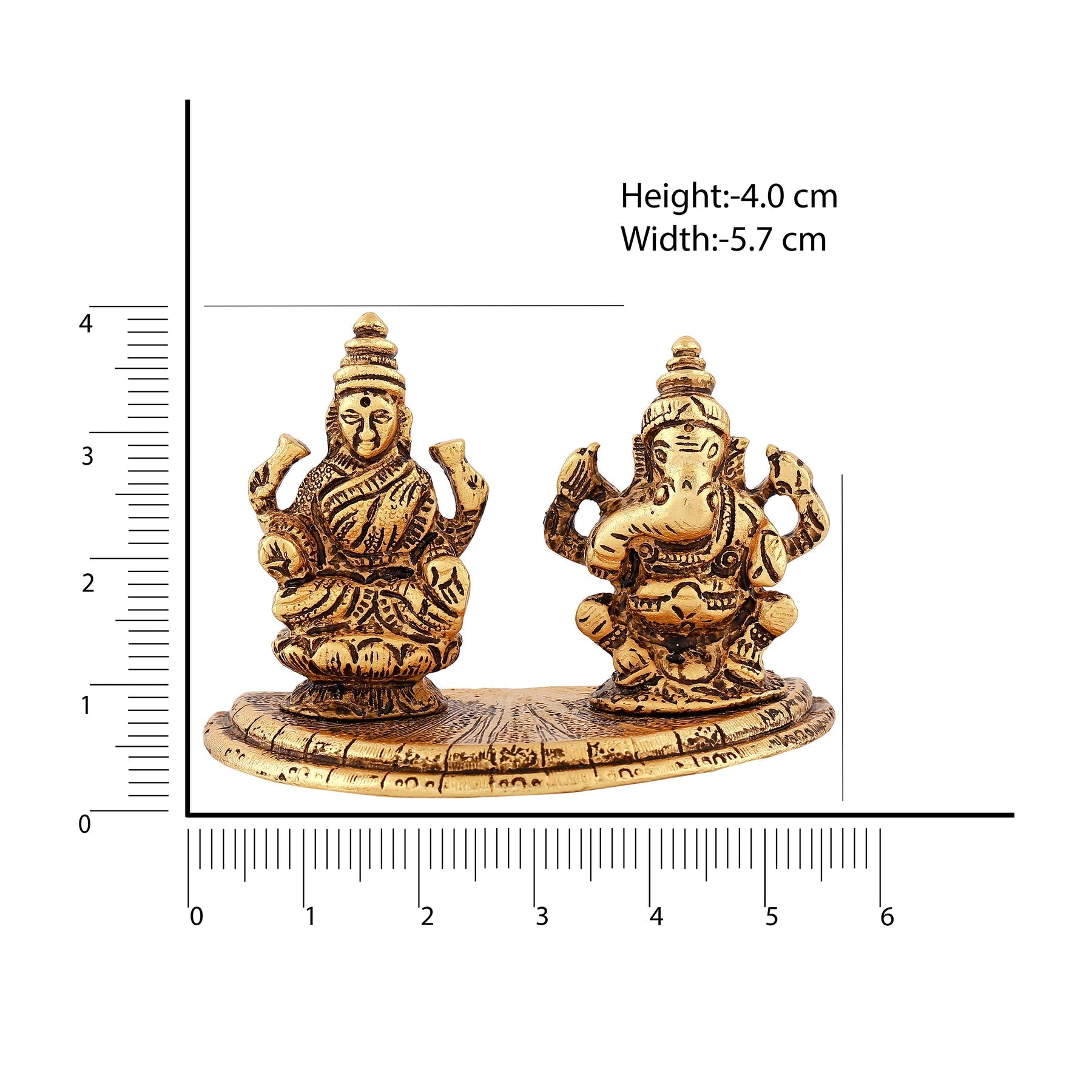 Estele Gold-Polished Goddess Laxmi & Lord Ganapati Idol for Pooja & Car Decor Estele Accessories