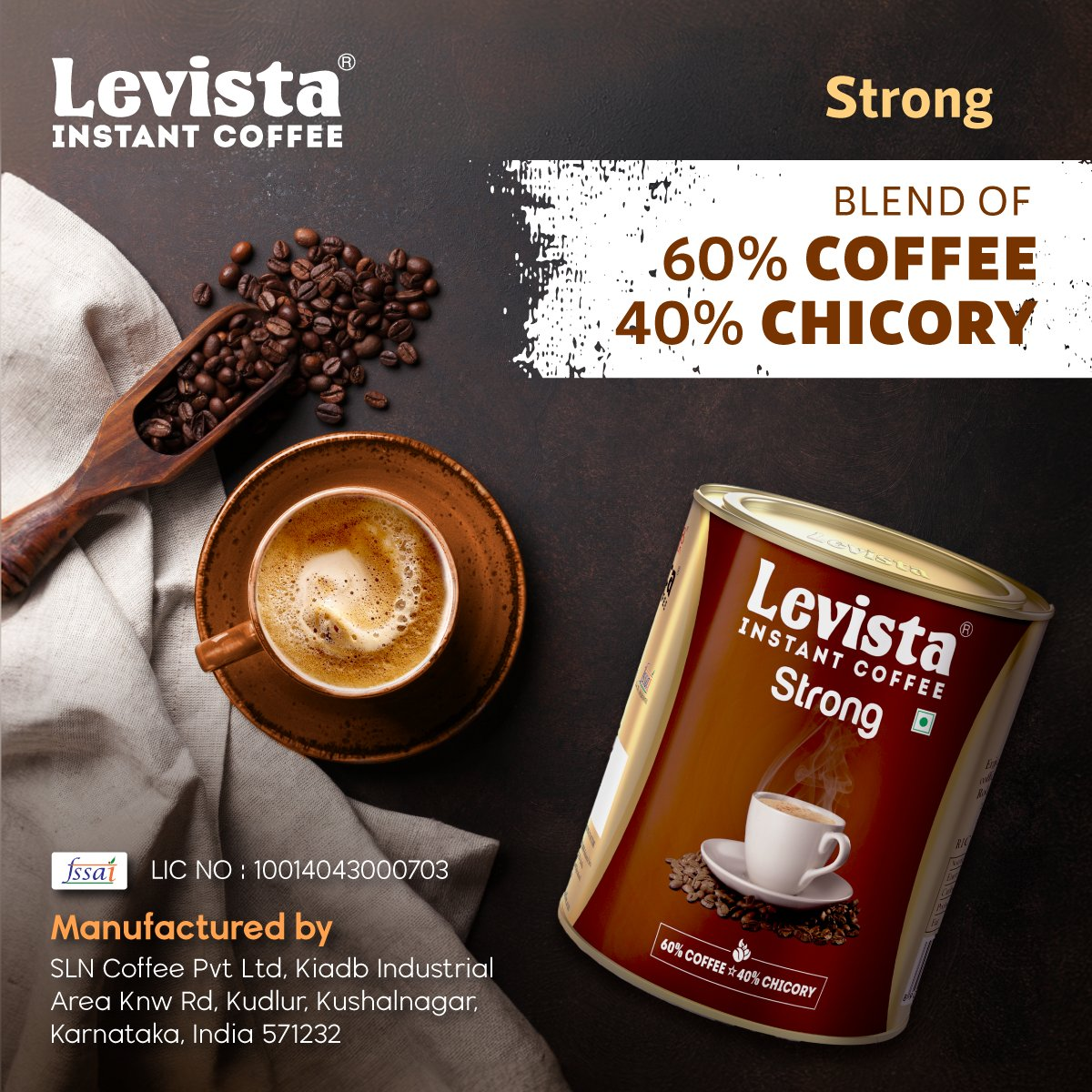 Levista Strong Coffee Can 60:40