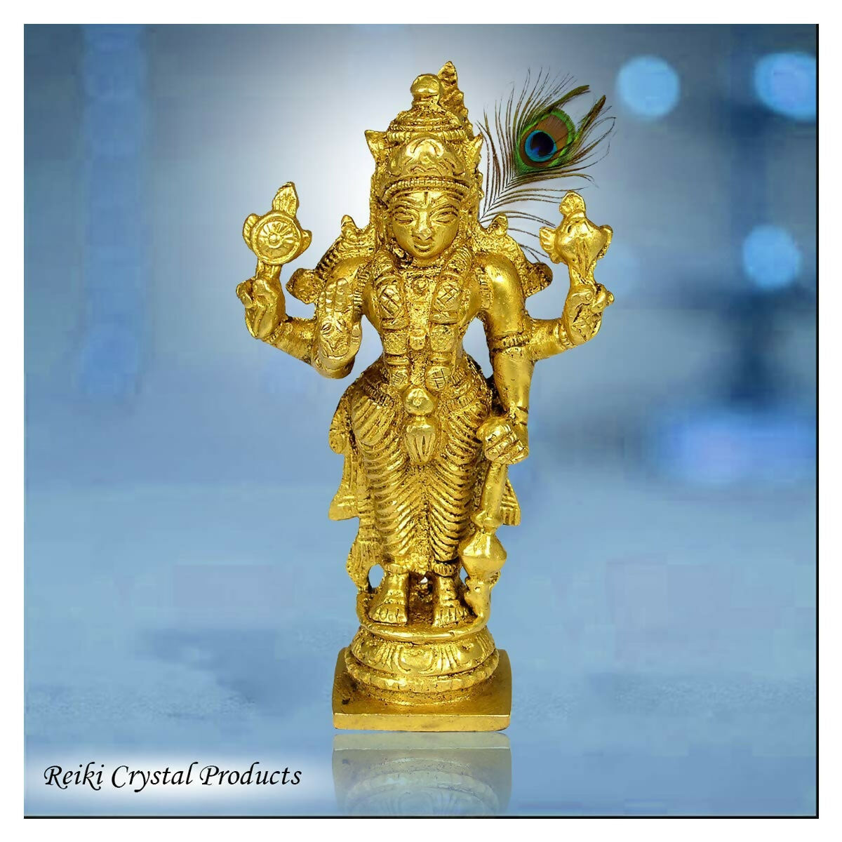 Reiki Crystal Products Pure Brass Vishnu Idol - Grab2buy