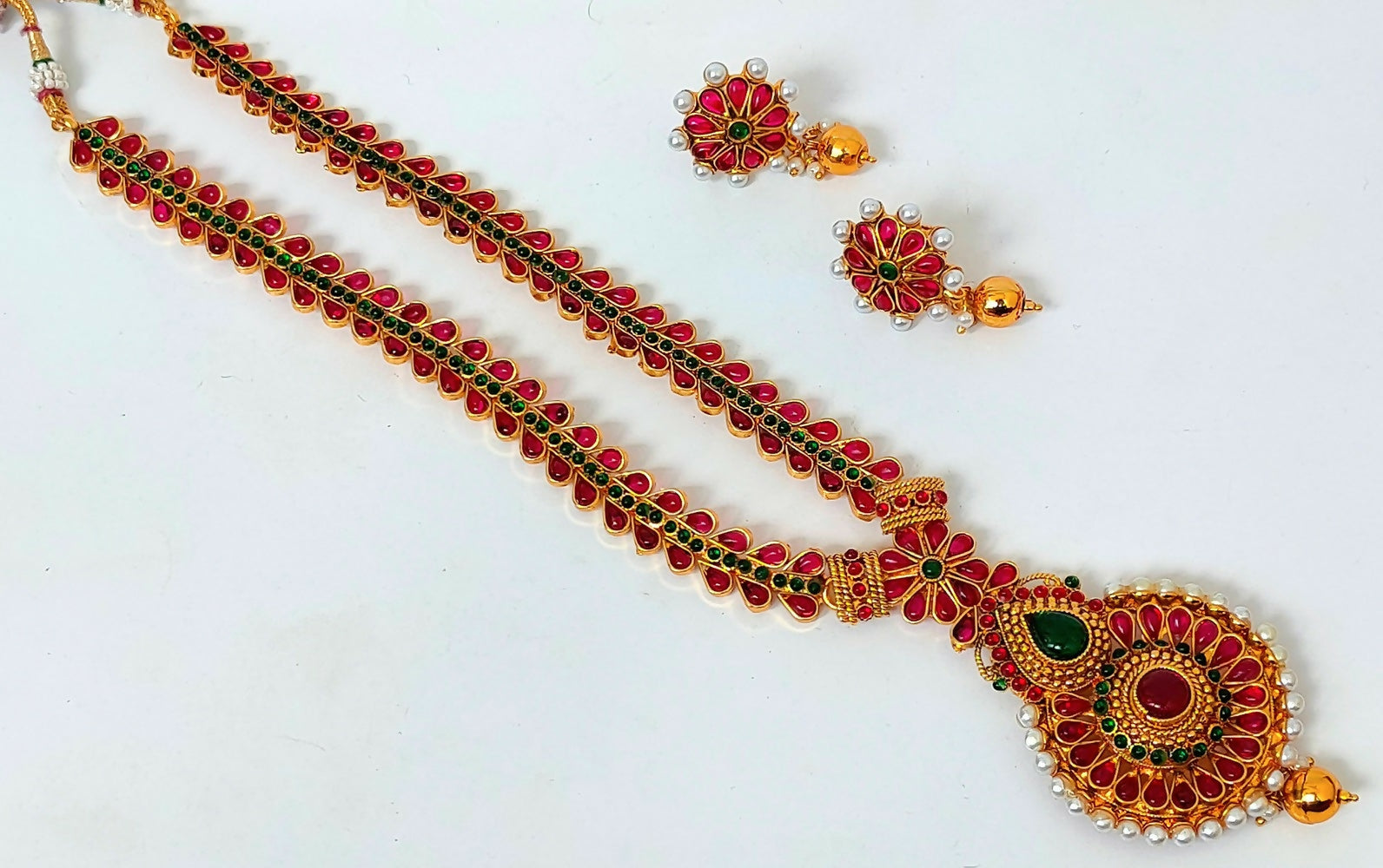 Kemp Pink & Green Necklace Set - Grab2buy