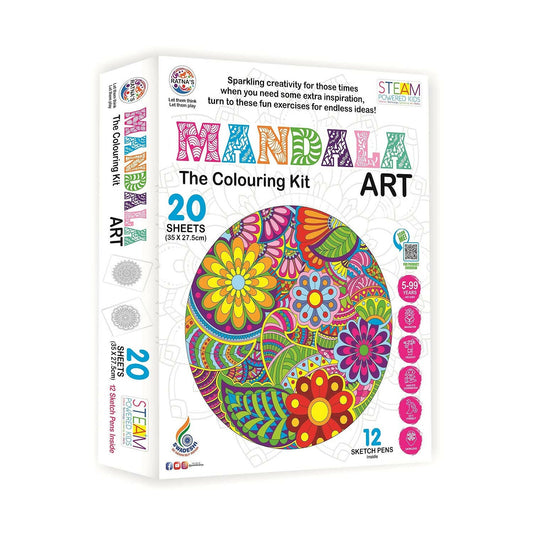 Sardar Ji Ki Dukan Ratna's Mandala Art.A Perfect Colouring Kit For All Ages (Multicolour) - Grab2buy