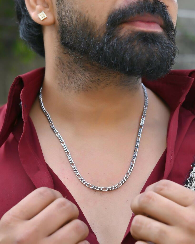 VOJ Silver Plated Cuban Link Chain 