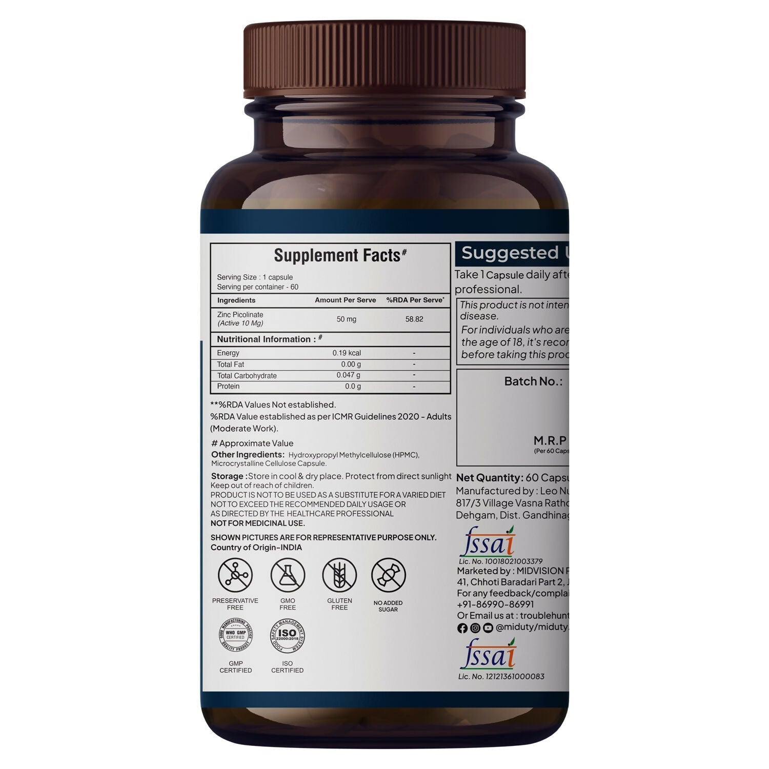 Miduty Zinc Picolinate Capsules 