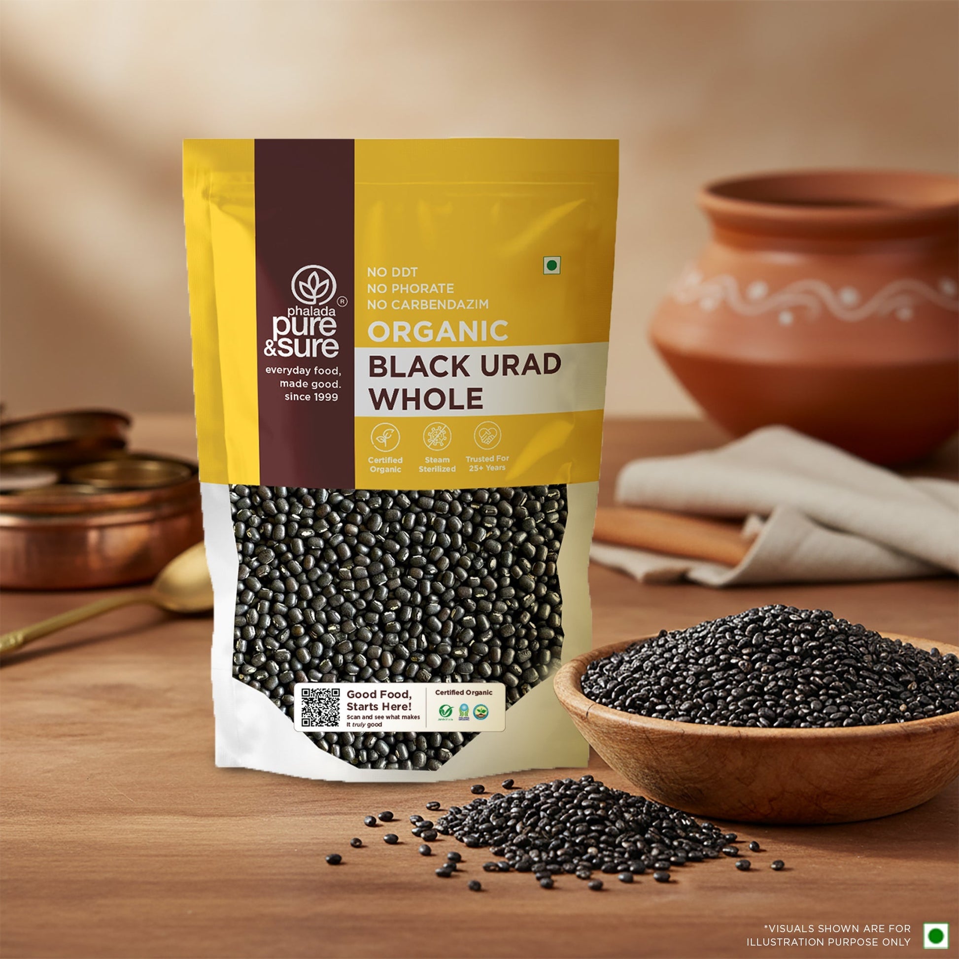 Pure & Sure Organic Black Urad Whole