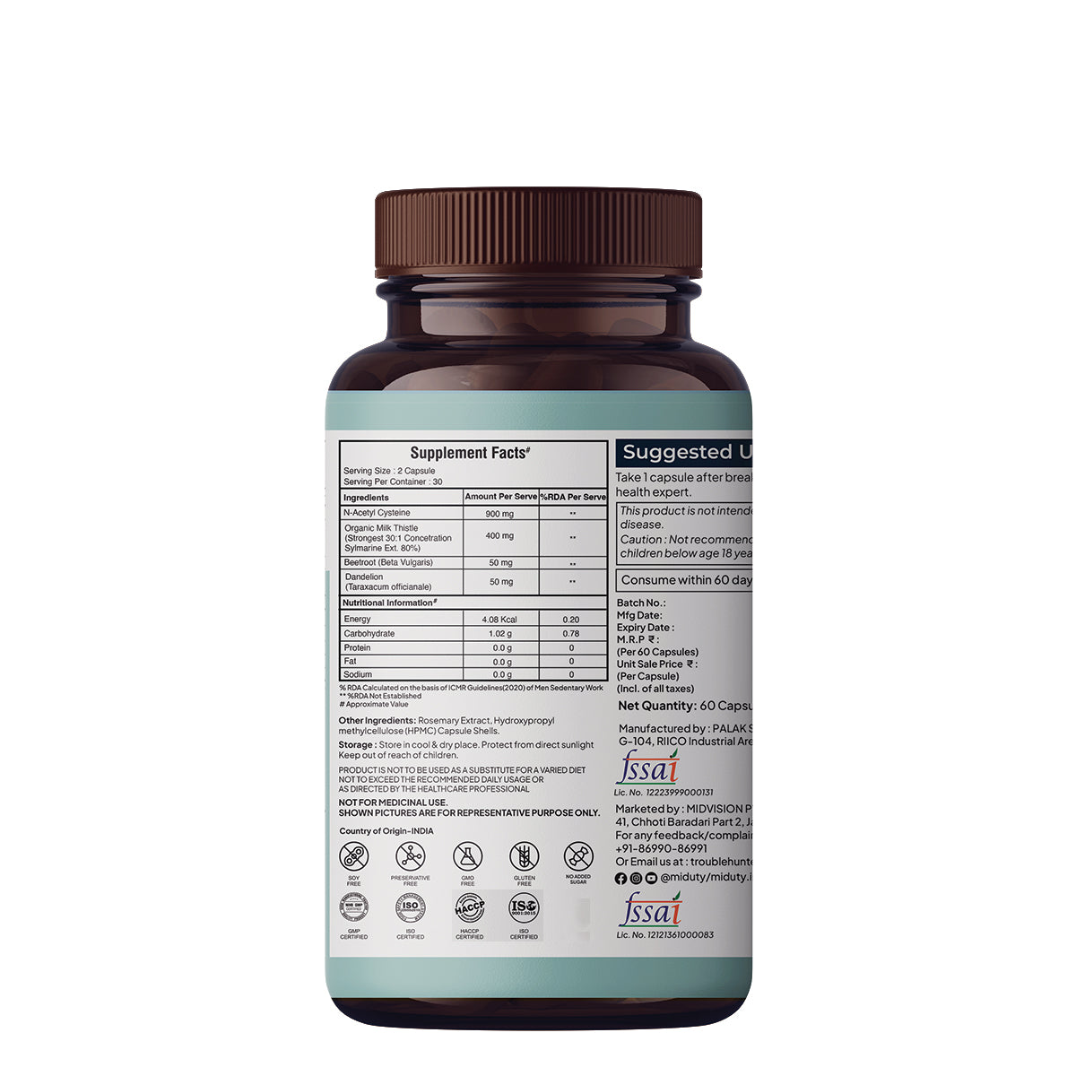 Miduty by Palak Notes Liver Detox Capsules 