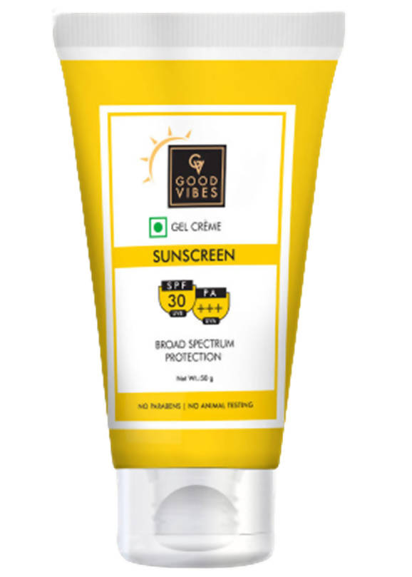 Good Vibes UVA & UVB Protection SPF 30 PA+++ Broad Spectrum Gel Creme | Grab2Buy