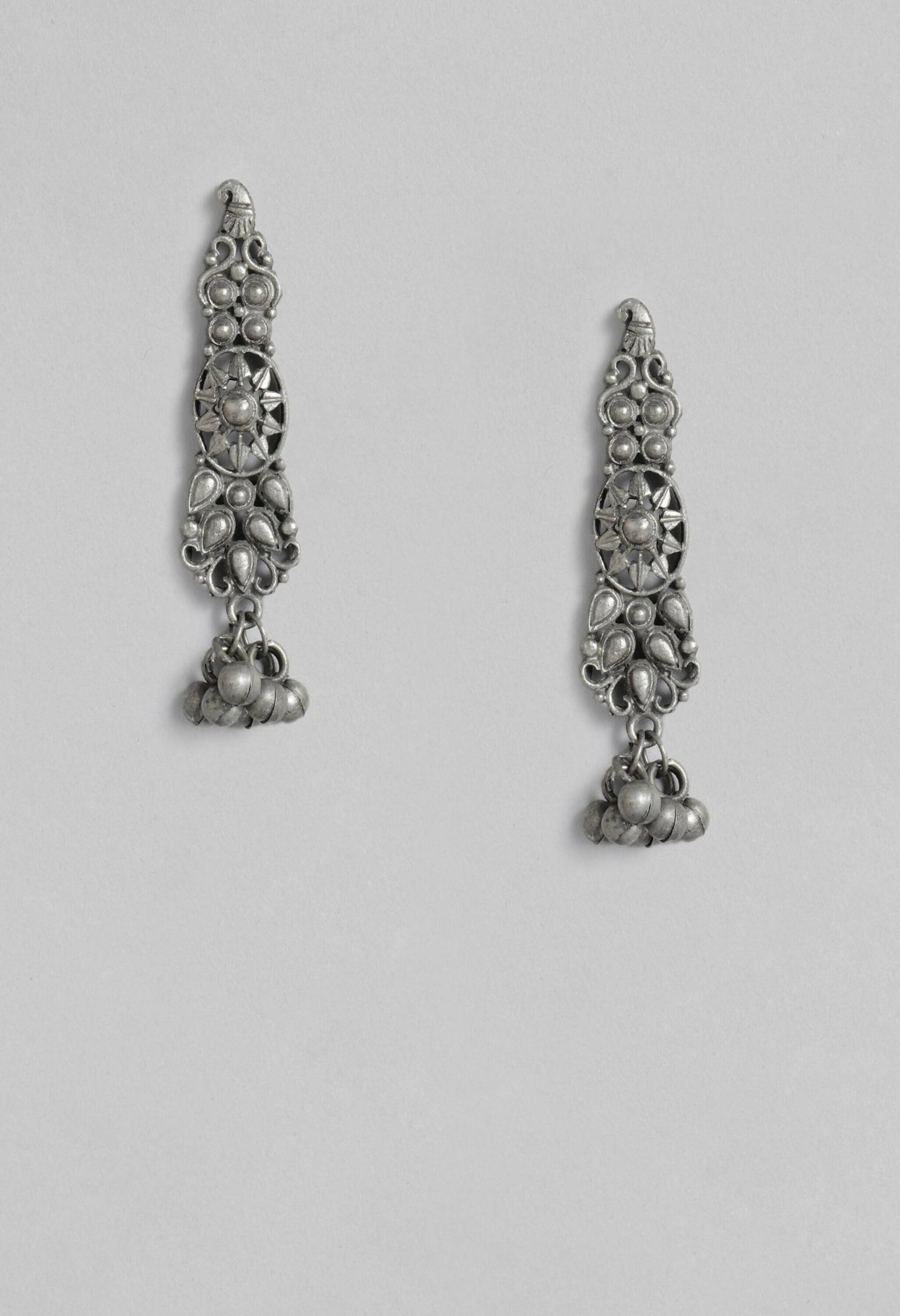 Mominos Fashion Johar Kamal Oxidised Silver-Plated Brass Finish Temple Jewellery with Earrings For Women - Grab2buy