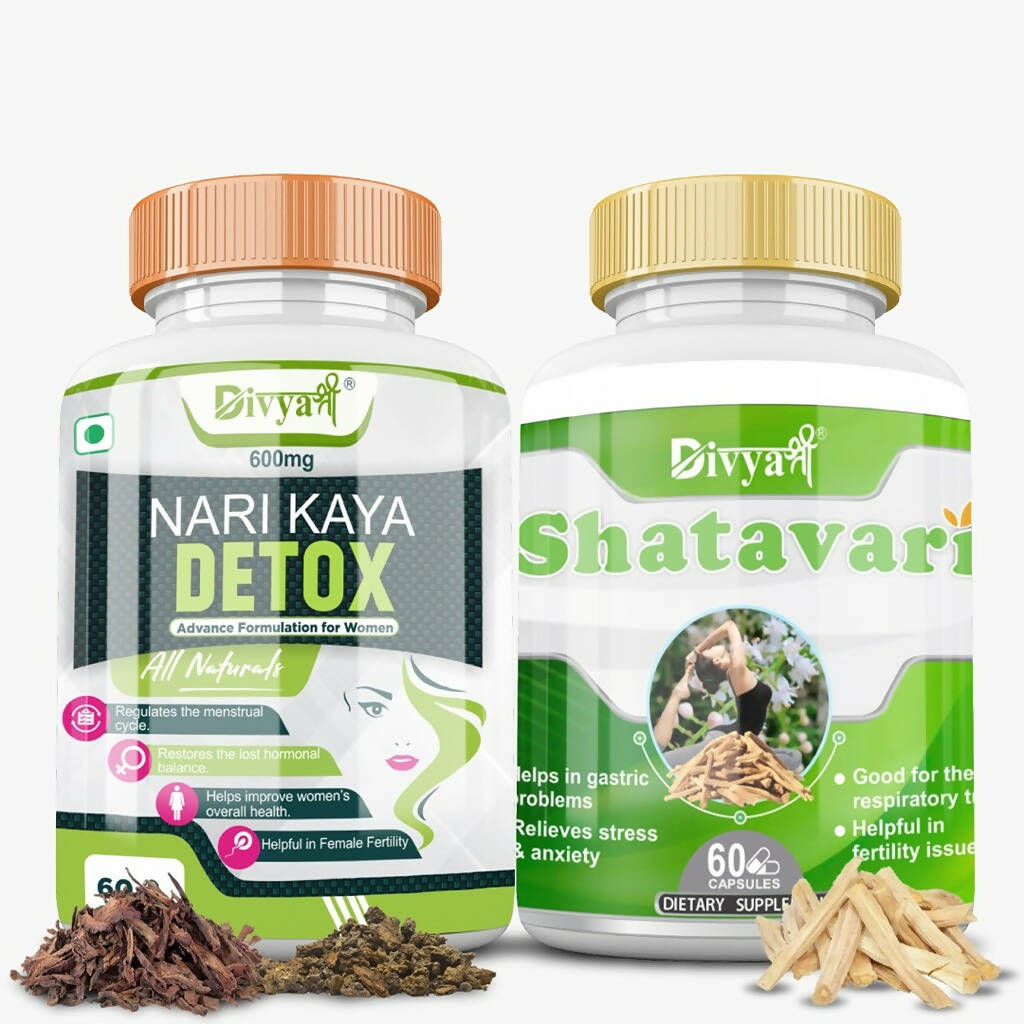 Divya Shree Nari Kaya Detox Capsule and Shatavari Capsule Combo 