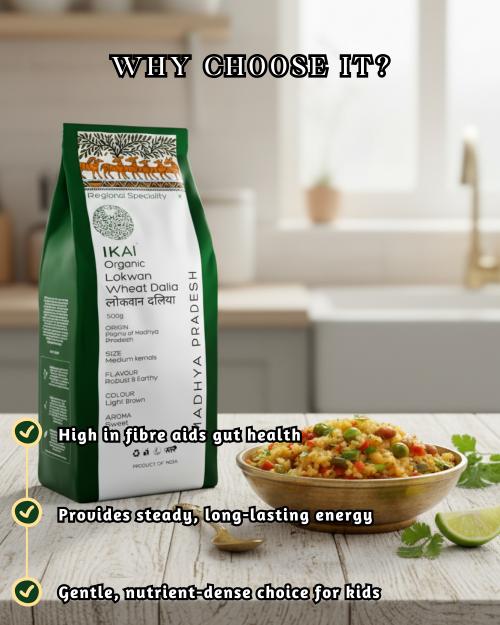 IKAI Organic Lokwan Wheat Dalia 