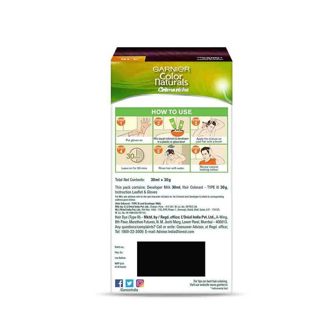 Garnier Color Naturals Creme Riche Men Hair Color - Shade 3.16 Burgundy 