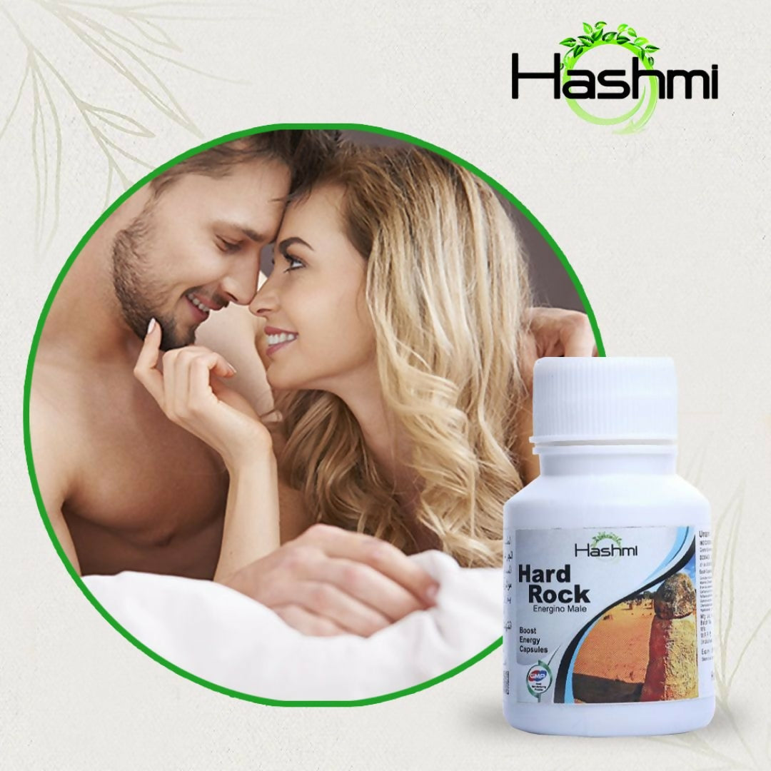 Hashmi Pharmacy Hard Rock Capsules are formulated with natural ingredients like Ashwagandha, Safed Musli, Gokshur, Gheekwar, and more. 