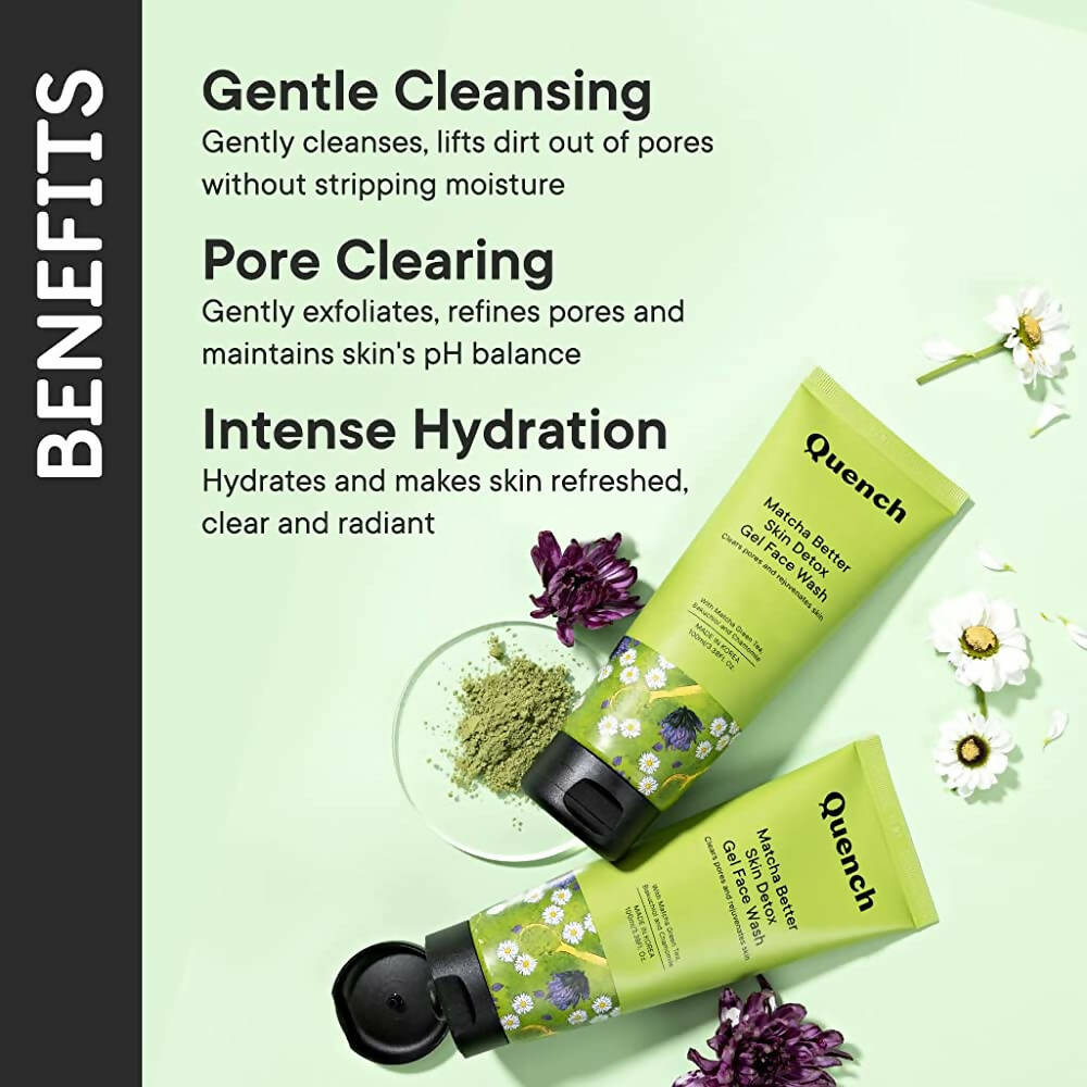 Quench Botanics Matcha Better Skin Detox Gel Face Wash - Korean Skincare 