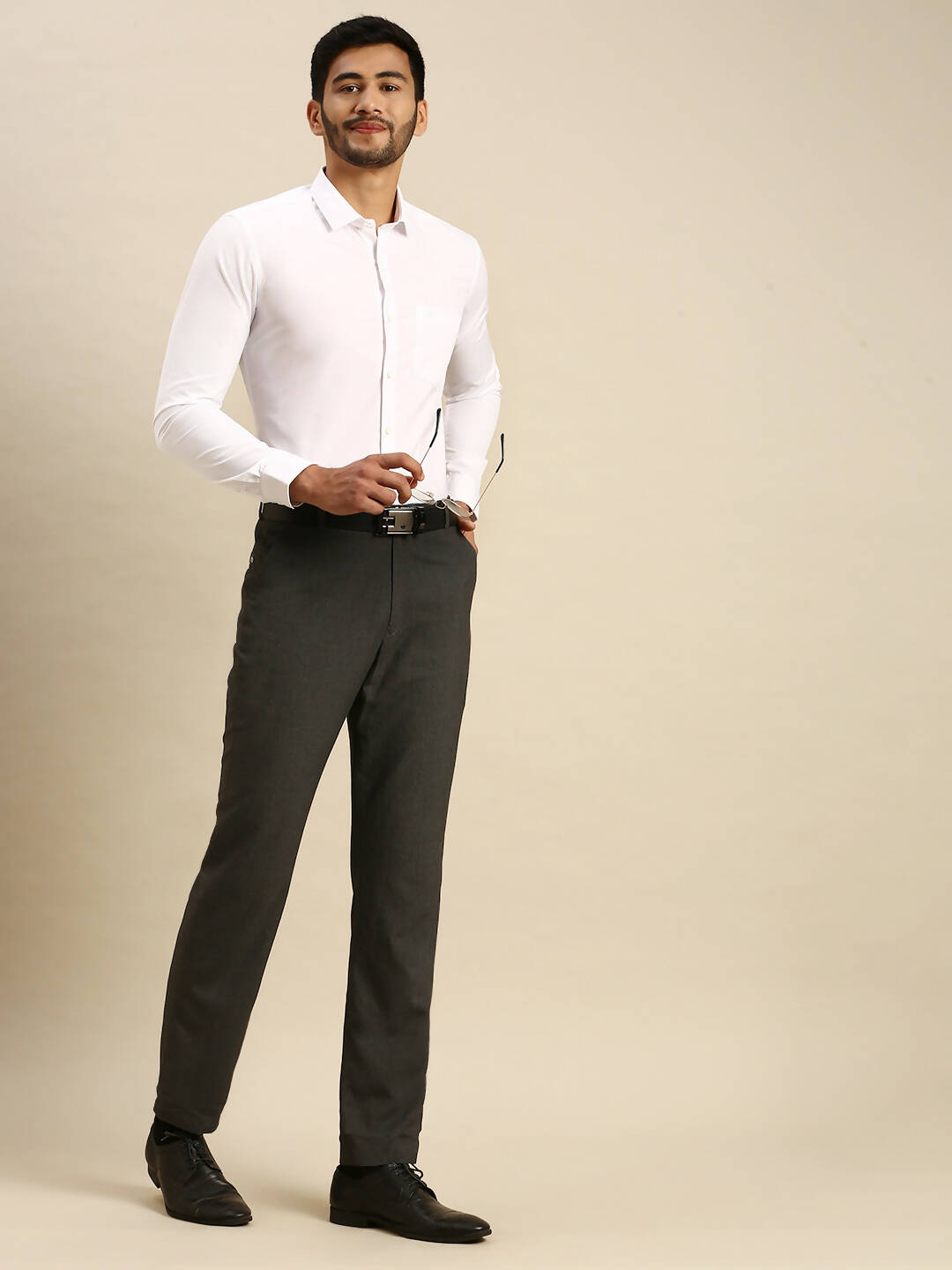 Ramraj Cotton Mens Full Sleeve Formal 100 % Cotton White Shirt 
