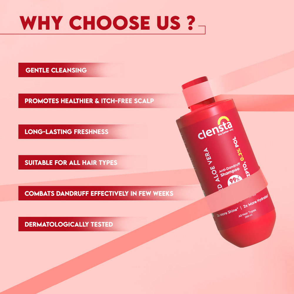 Clensta Red Aloe Vera Anti-Dandruff Shampoo 