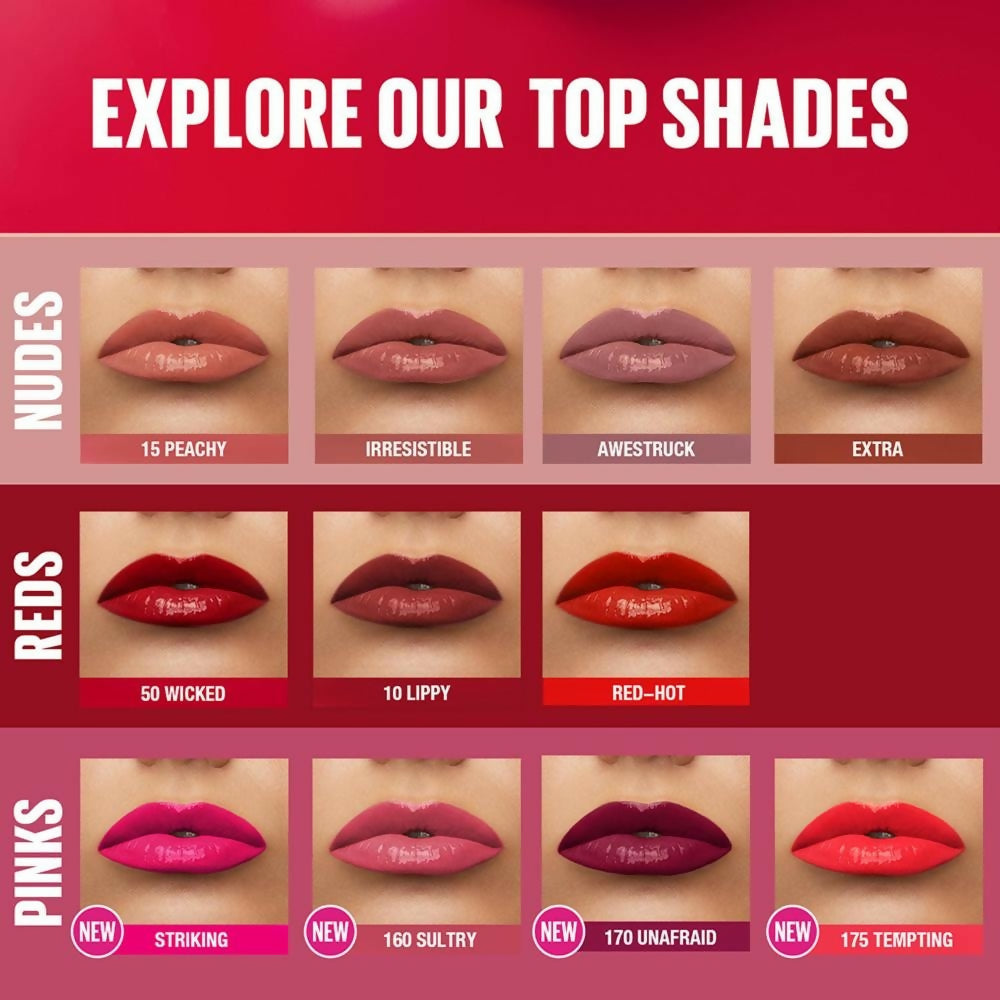 Maybelline New York Super Stay Vinyl Ink Liquid Lipstick, Instant Shine Lasts Up To 16H - Tempting