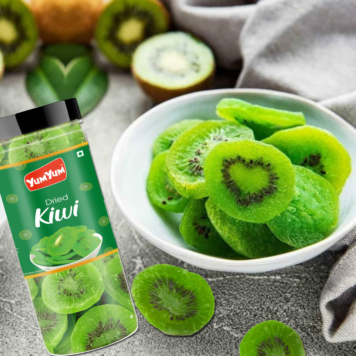 Yum Yum Dried Kiwi Jar  Grab2Buy Yum Yum Grab2Buy