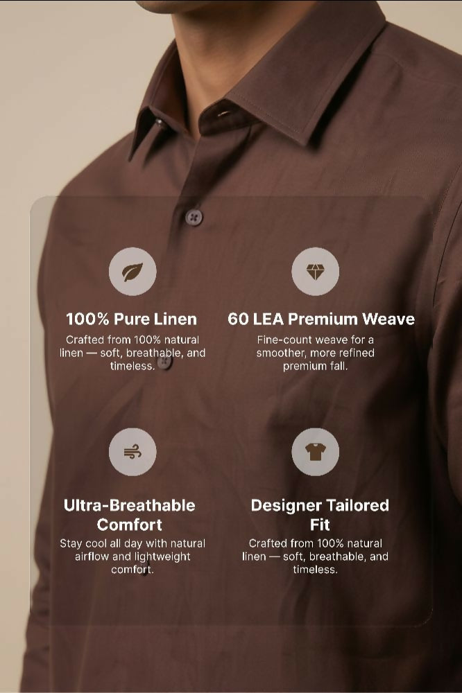 Earthline— Brown Cotton Shirt by Hilo Design