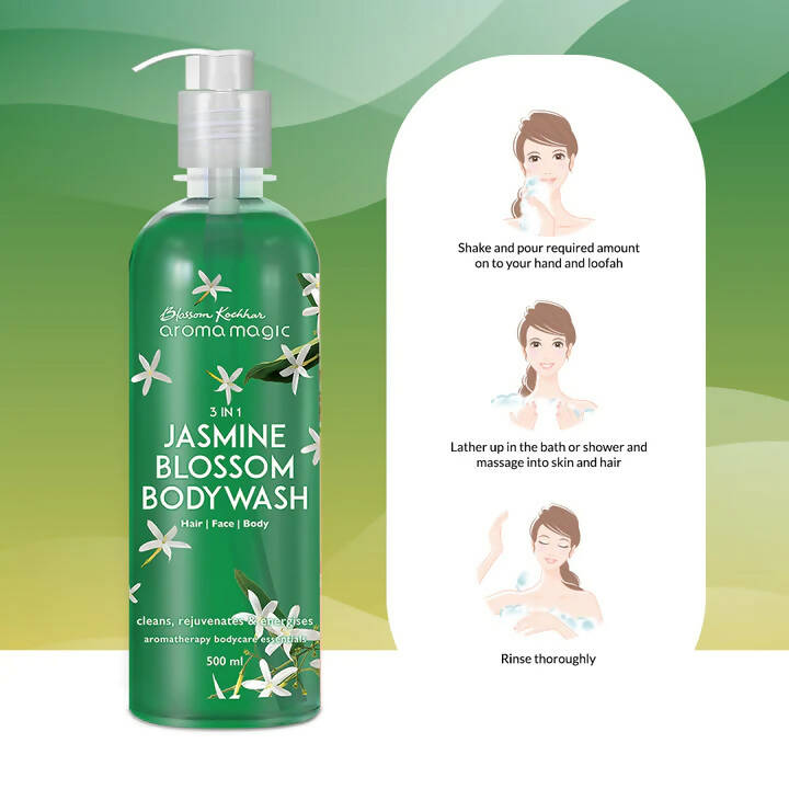 Blossom Kochhar Aroma Magic 3-in-1 Jasmine Blossom Body Wash | Aromatherapy Body Wash for Relaxation & Soft Skin 