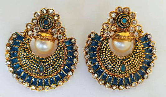 Blue Enamel Fashion Earrings - Grab2buy