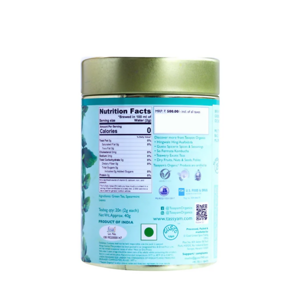 Tassyam Organics Moroccan Mint Biodegradable Tea Bags