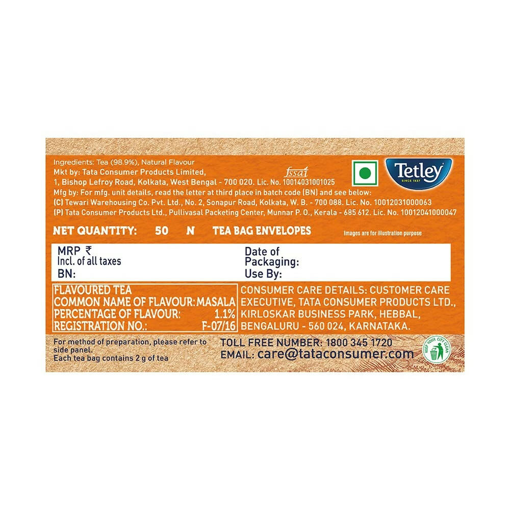 Tetley Masala Chai With Natural Flavour Black Tea Bags  Grab2Buy Tetley Grab2Buy
