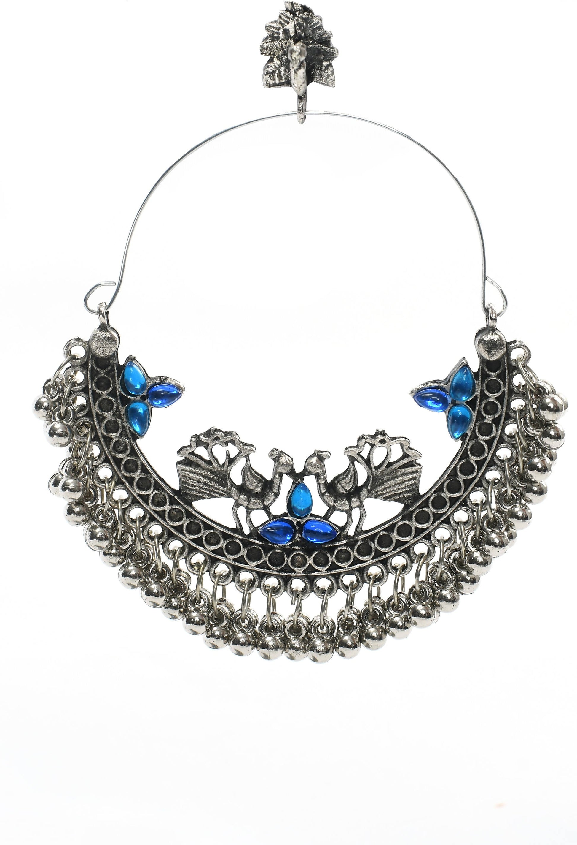 Mominos Fashion Johar Kamal Peacock Design Chandbali Earrings For Women - Grab2buy