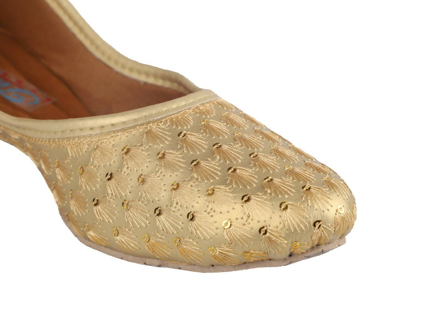 Tiny Bugs Girls Sequin Detailing Ethnic Juttis - Gold  Grab2Buy Tiny Bugs Grab2Buy