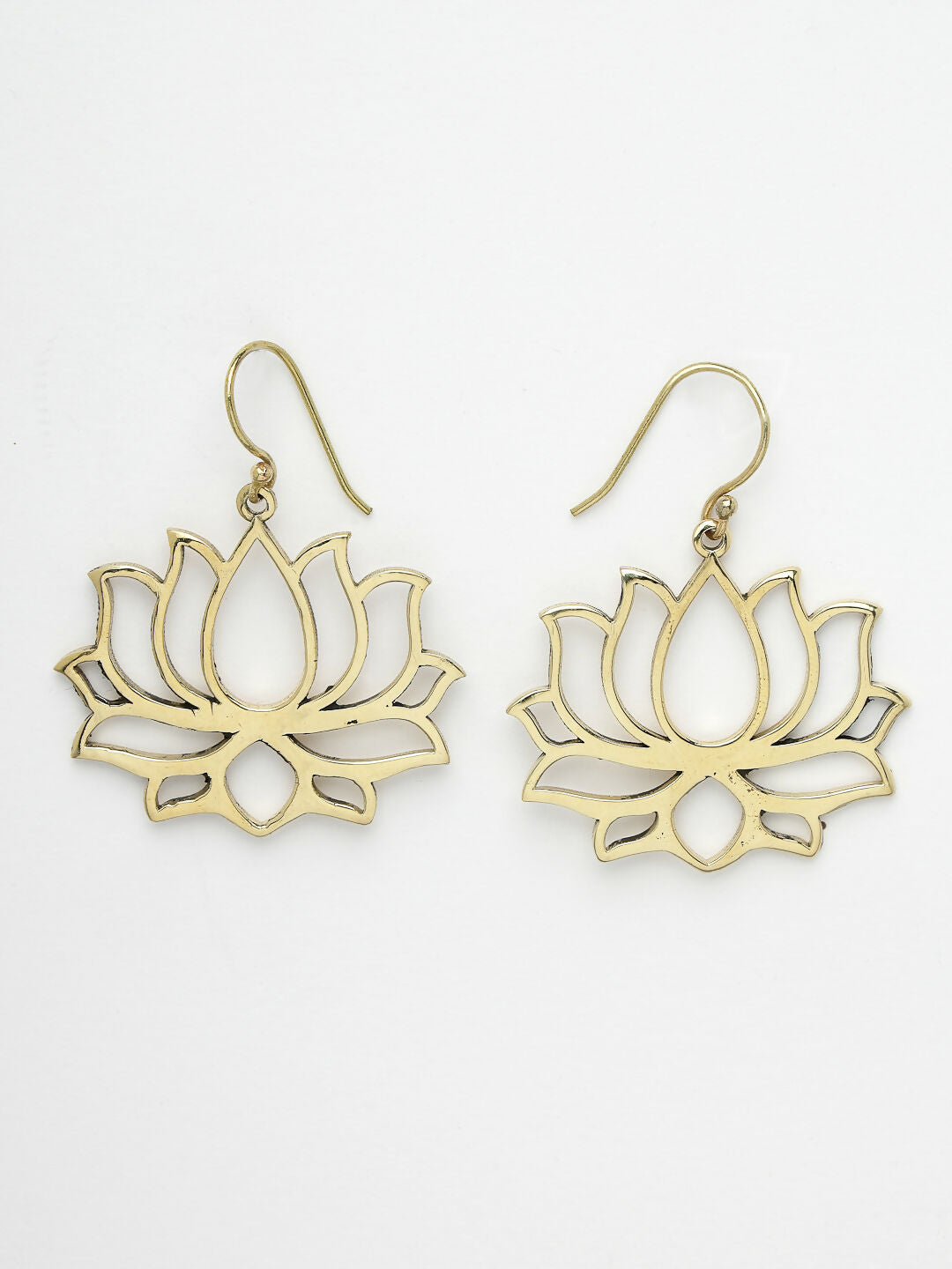 NVR Women Lotus Shaped Gold Plated Earrings - Grab2buy