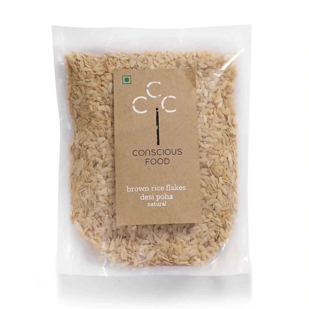 Conscious Food Natural Brown Rice Flakes (Desi Poha) 
