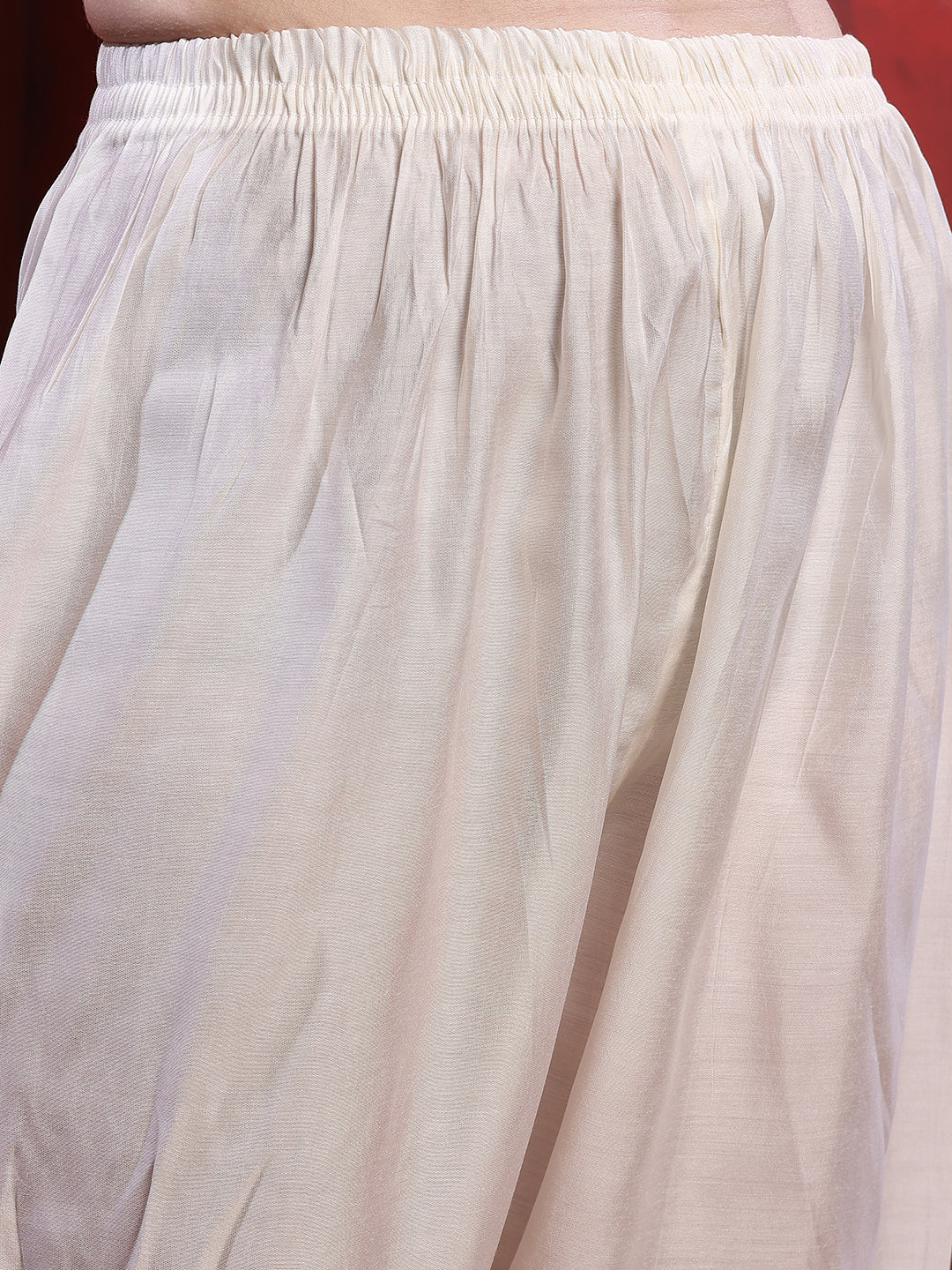 Sequinned & Thread Embroidered Kurta With Pant & Embroidered Dupatta, White - Hiral Fashion