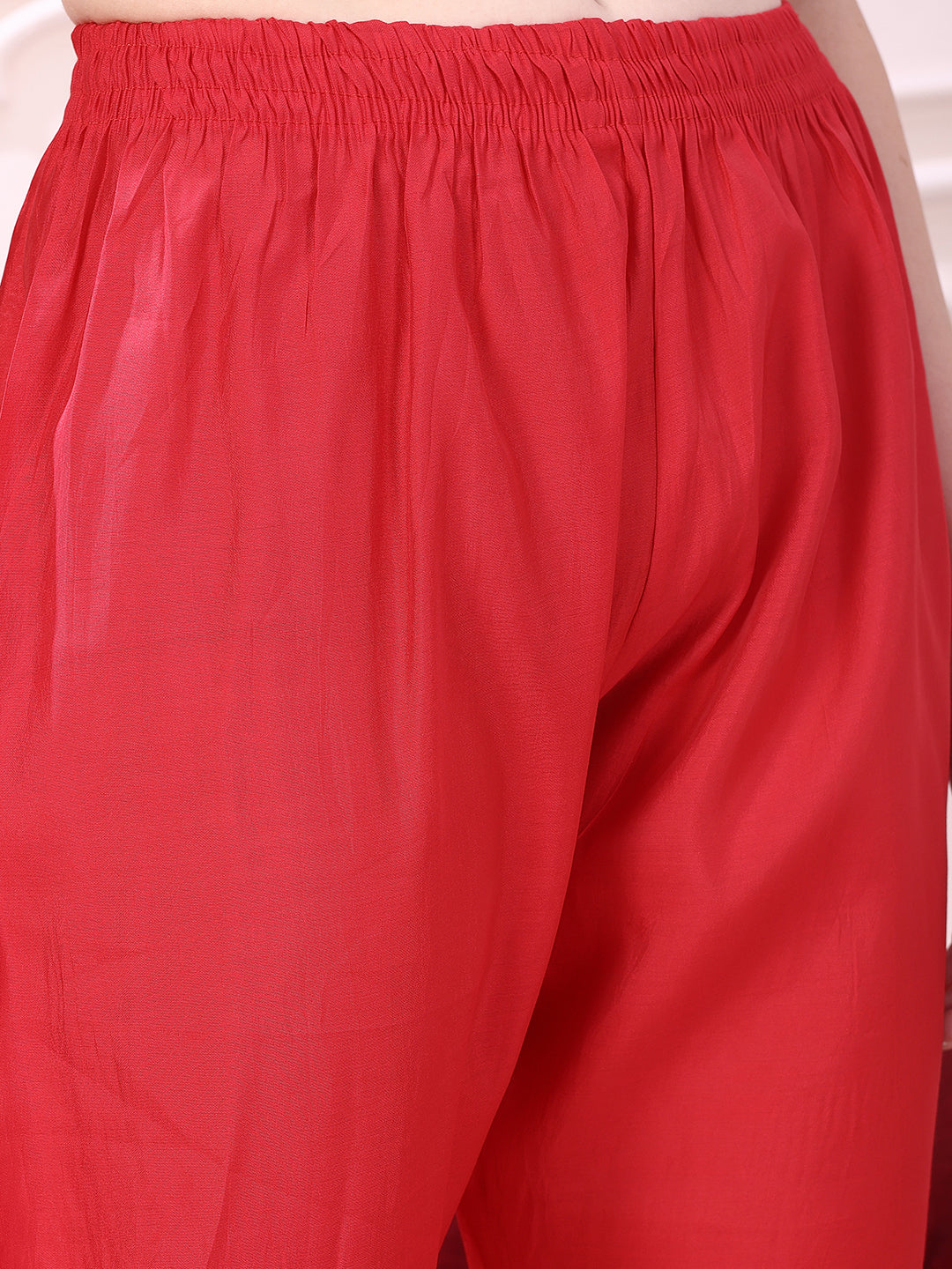 Hem Embroidered Kurta With Pant & Embroidered Dupatta, Pink - Hiral Fashion