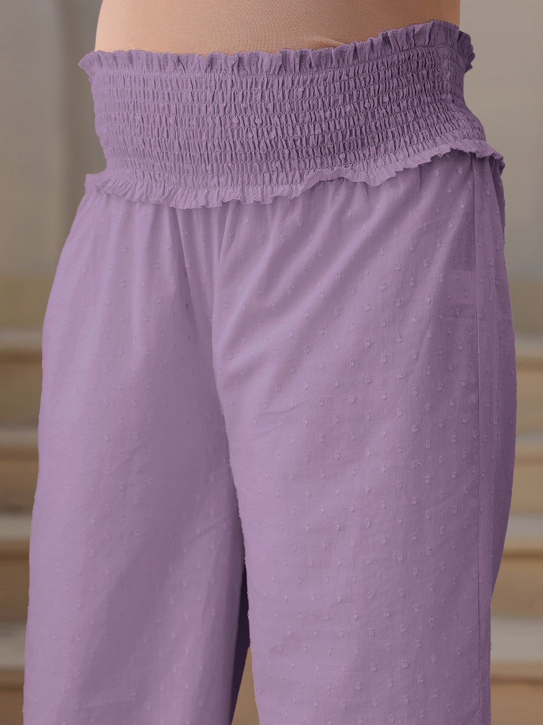 Janasya Light Dobby Cotton Self Design A-Line Kurta Set 