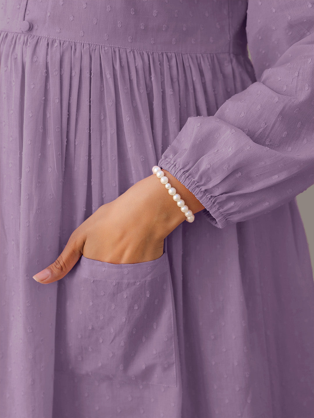 Janasya Light Dobby Cotton Self Design A-Line Kurta Set 