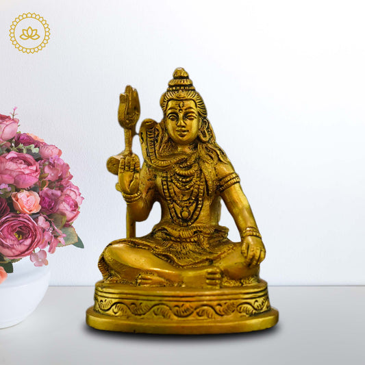Ishwar Sitting Brass Idols for Homes - Grab2buy