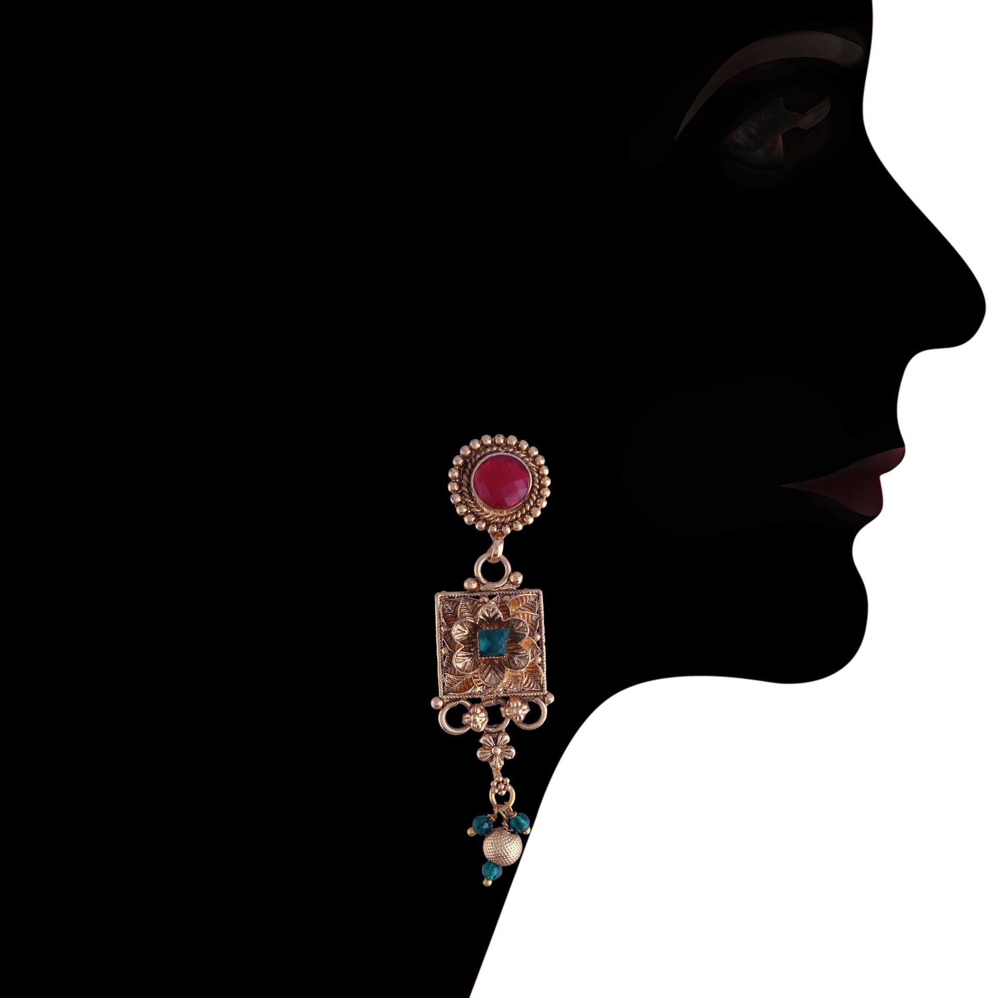 Gold-Polished Traditional Brass Pearl Choker Necklace With Earrings for Women/Girls - Wahe Jewels Noz2Toz