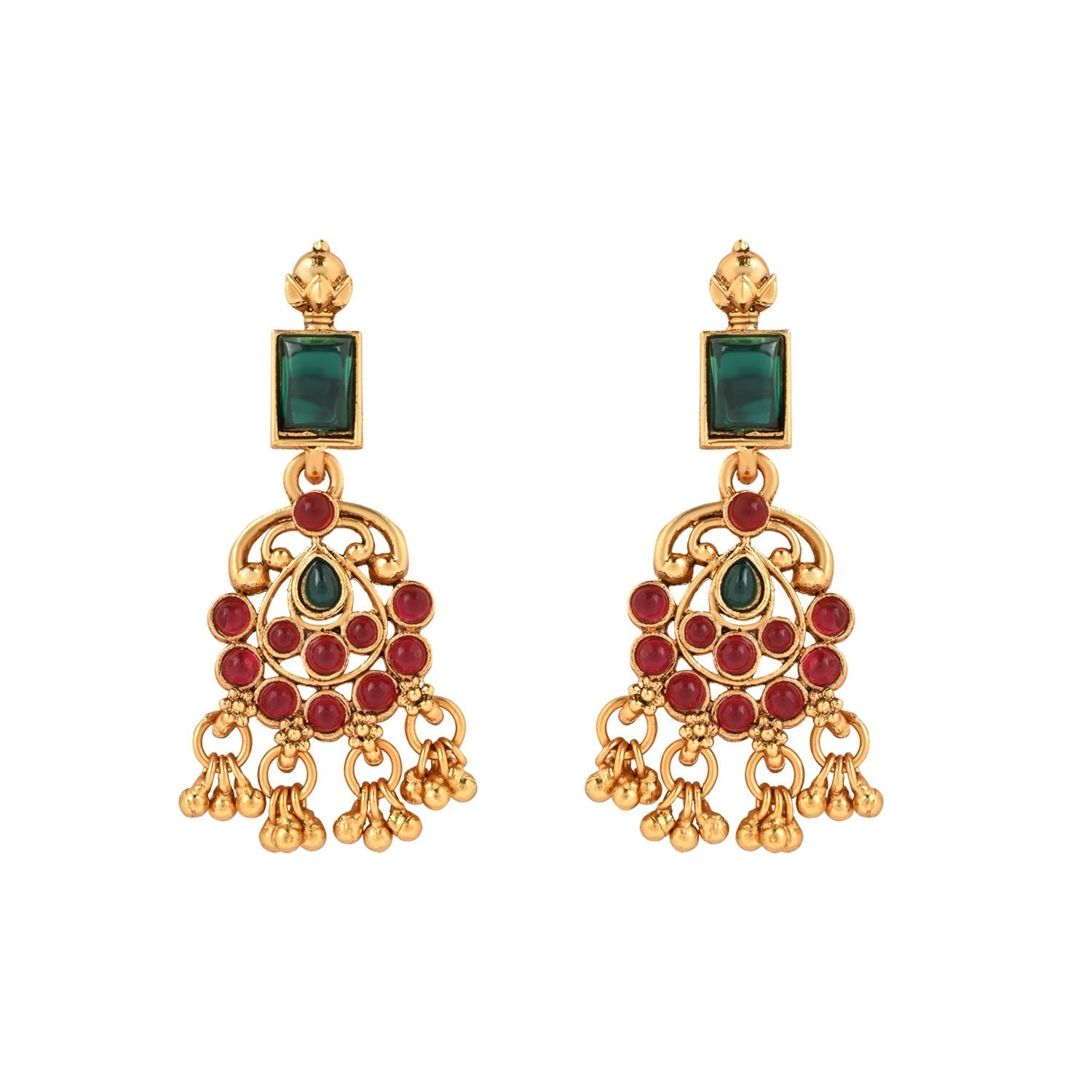 Gold-Polished Traditional Temple Choker Necklace Jewellery With Earrings Set for Women/Girls - Wahe Jewels Noz2Toz