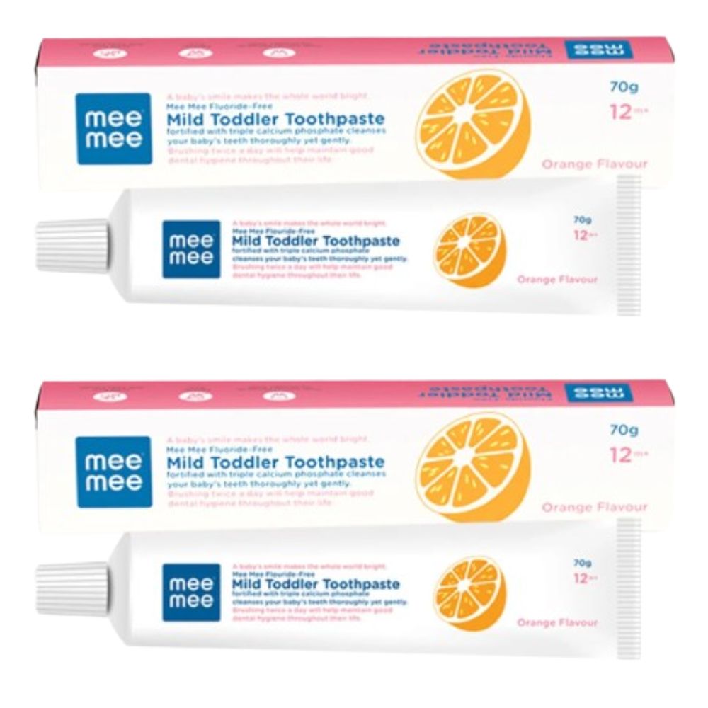 Mee Mee Fluoride-Free Mild Toddler Toothpaste - Orange Flavor  Grab2Buy Mee Mee Grab2Buy