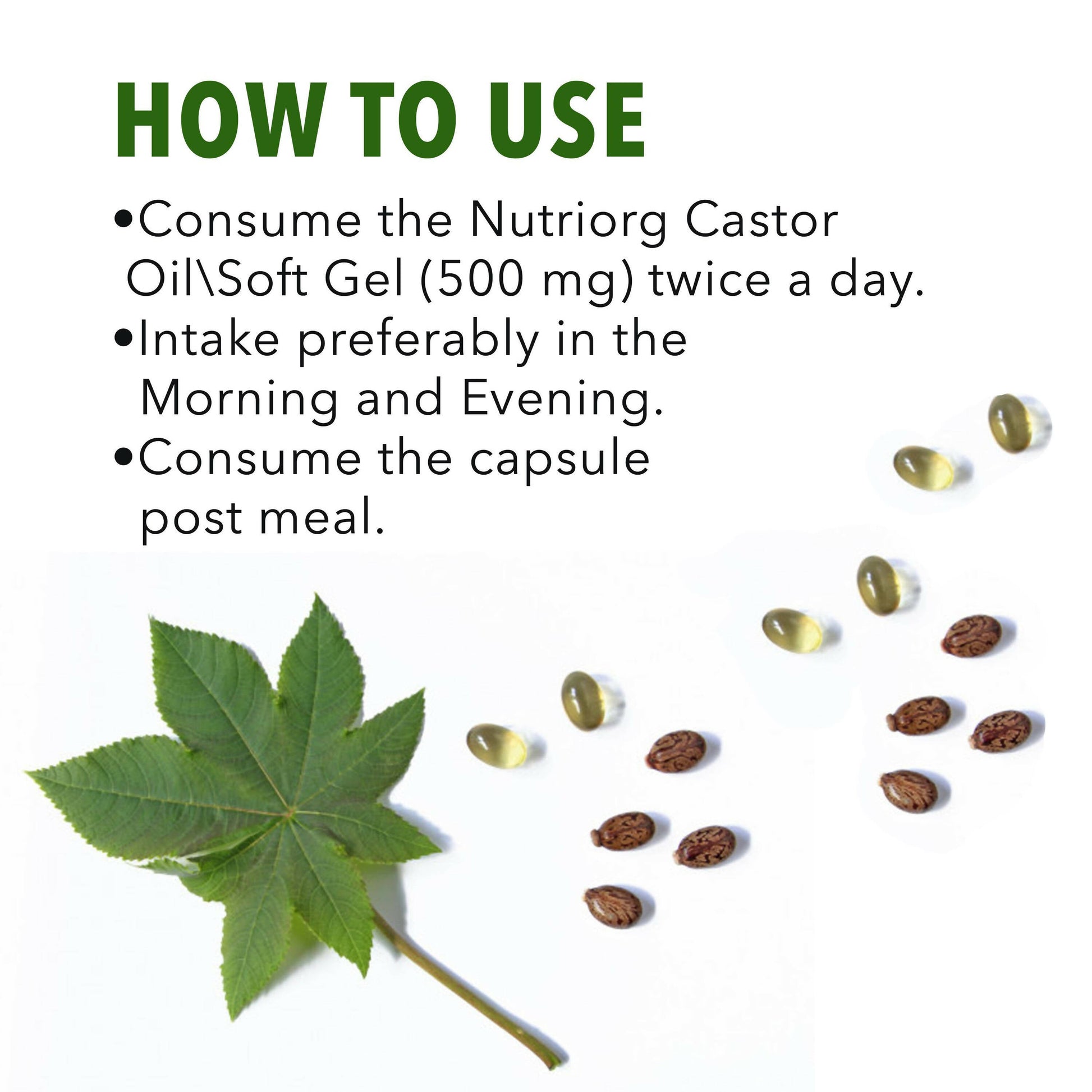 Nutriorg Castor Oil Soft Gel Capsules - Grab2buy