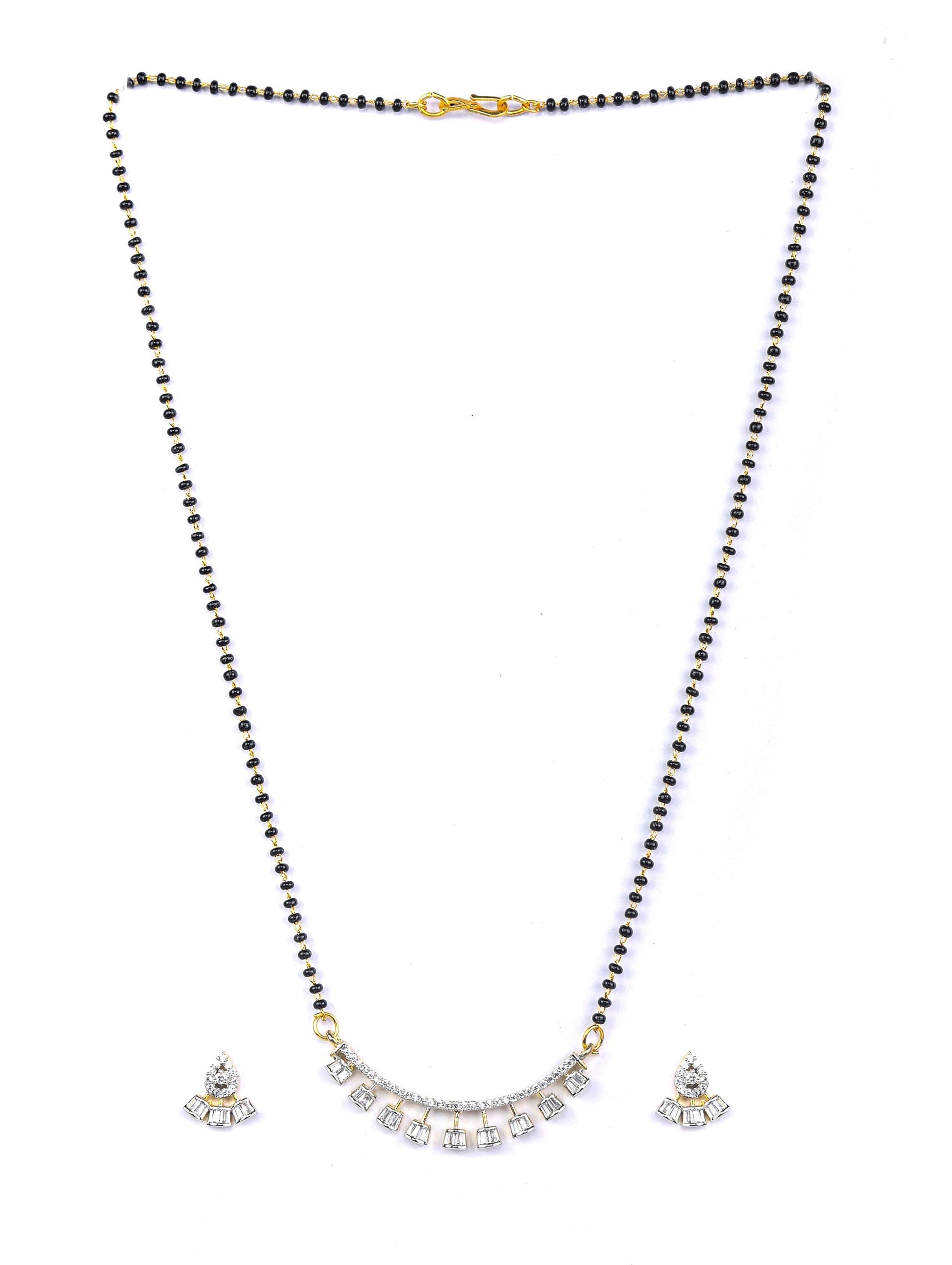 Priyaasi Women American Diamond Gold Plated Mangalsutra Set - Grab2buy