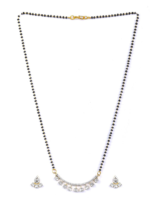 Priyaasi Women American Diamond Gold Plated Mangalsutra Set - Grab2buy