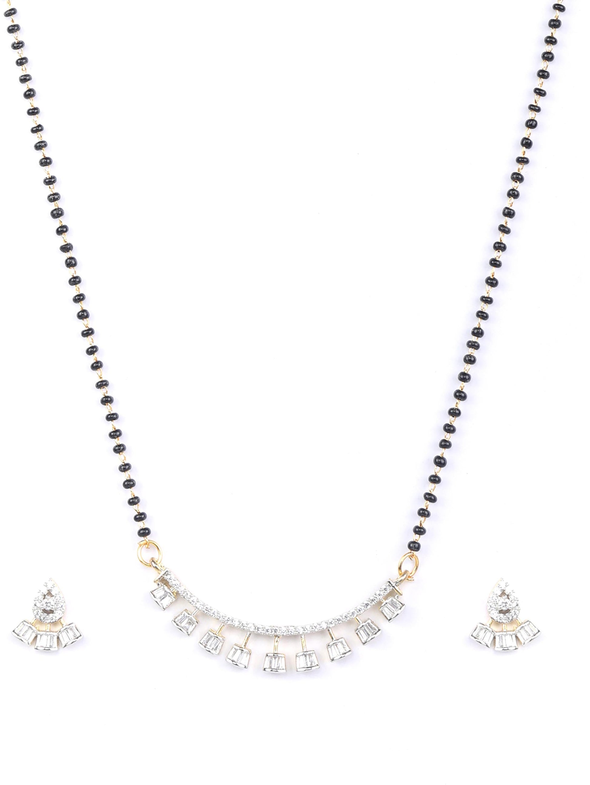 Priyaasi Women American Diamond Gold Plated Mangalsutra Set - Grab2buy
