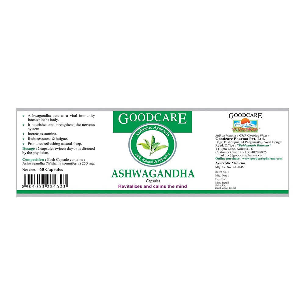 Goodcare Authentic Ayurveda Ashwagandha Capsules - Grab2buy