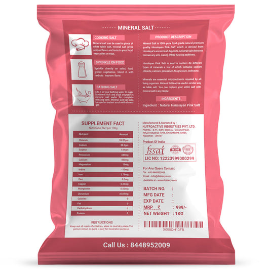 NutroActive Mineral Salt Low Sodium Himalayan Pink Salt