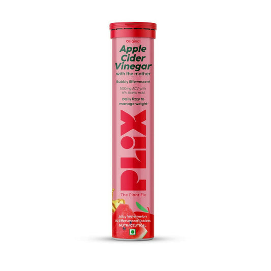 PLIX The Plant Fix Apple Cider Vinegar Effervescent Tablet with Mother - Juicy Watermelon 