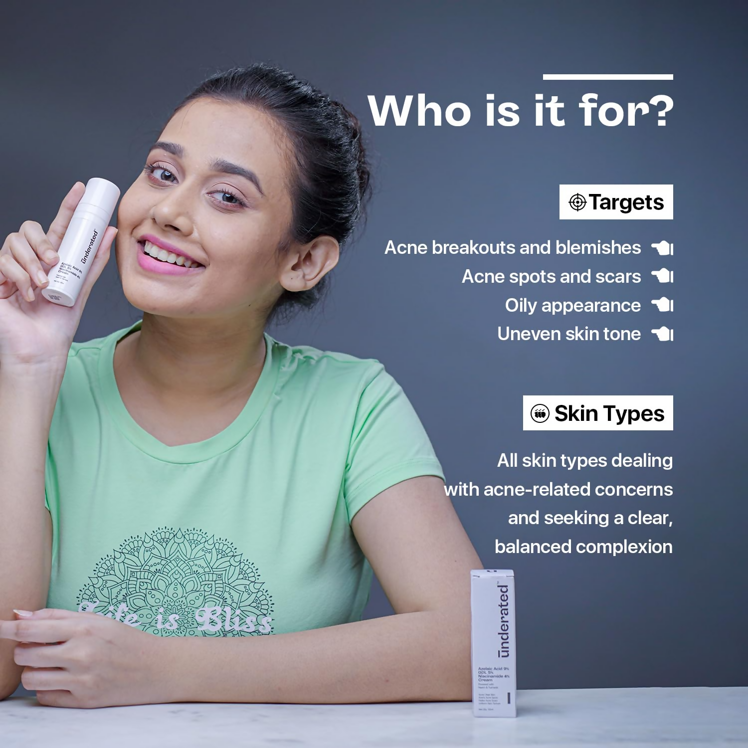 Underated Azelaic Acid 9% Gdl 5% Niacinamide 4% Cream Powered With Neem And Turmeric  Grab2Buy Underated Grab2Buy