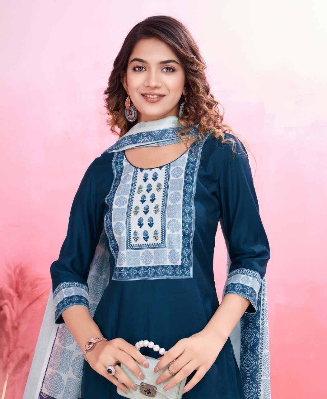 Prazu Fashion Yellow Viscose Silk Printed Kurta Set
